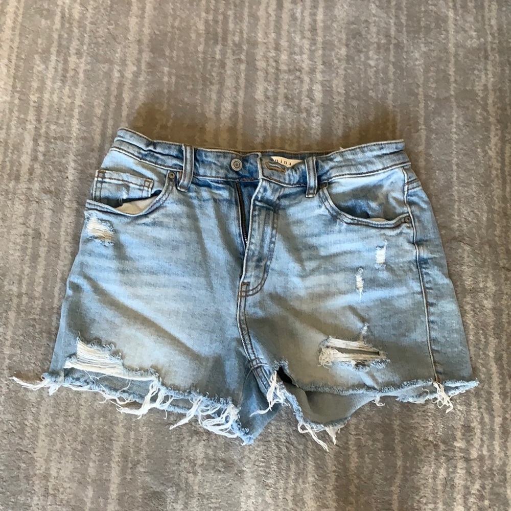 High rise jean shorts